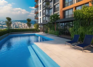 Fachada de condomínio residencial de alto padrão em São Paulo com administração moderna e segura